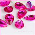 faceted glass beads,Rhinestone or CZ diamond Drop Point Bottom tip silver plated purple 6*8mm